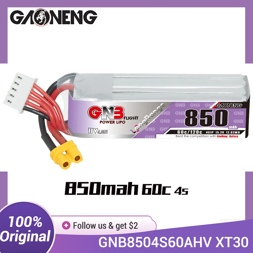 Drone Battery Connector - GAONENG GNB LiPo Batteria 850mAh 4S